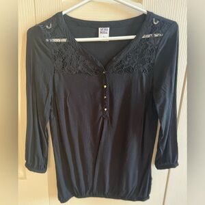 Vero Moda black 3/4 sleeve lace blouse XS